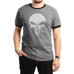 NWOT Marvel gray Punisher Distressed Skull retro T-shirt size XL